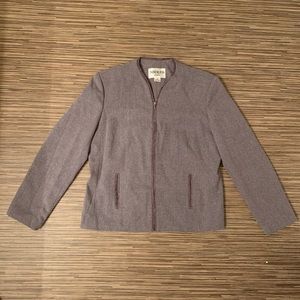Adolfo Suits Gray Long Sleeve Jacket Size 14 EUC